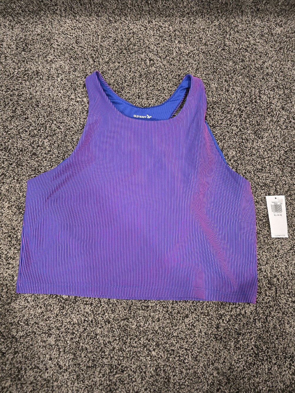 Old Navy Purple and Blue Striped Crop Tank